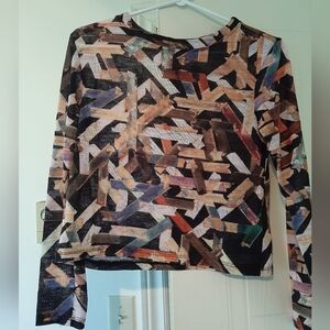Abstract Patterned Long Sleeve Top